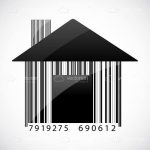 Abstract House with Barcode Pattern